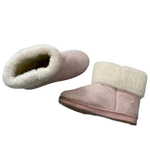 Olivia Miller Girl Shimmer Winter Fur Trim Ankle Boots, Pink Size 4 (Big Kid) - Picture 2 of 10